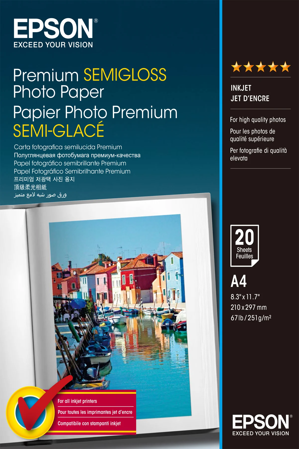 Epson Premium Semi-Gloss Photo Paper - A4 - 20 Blätter