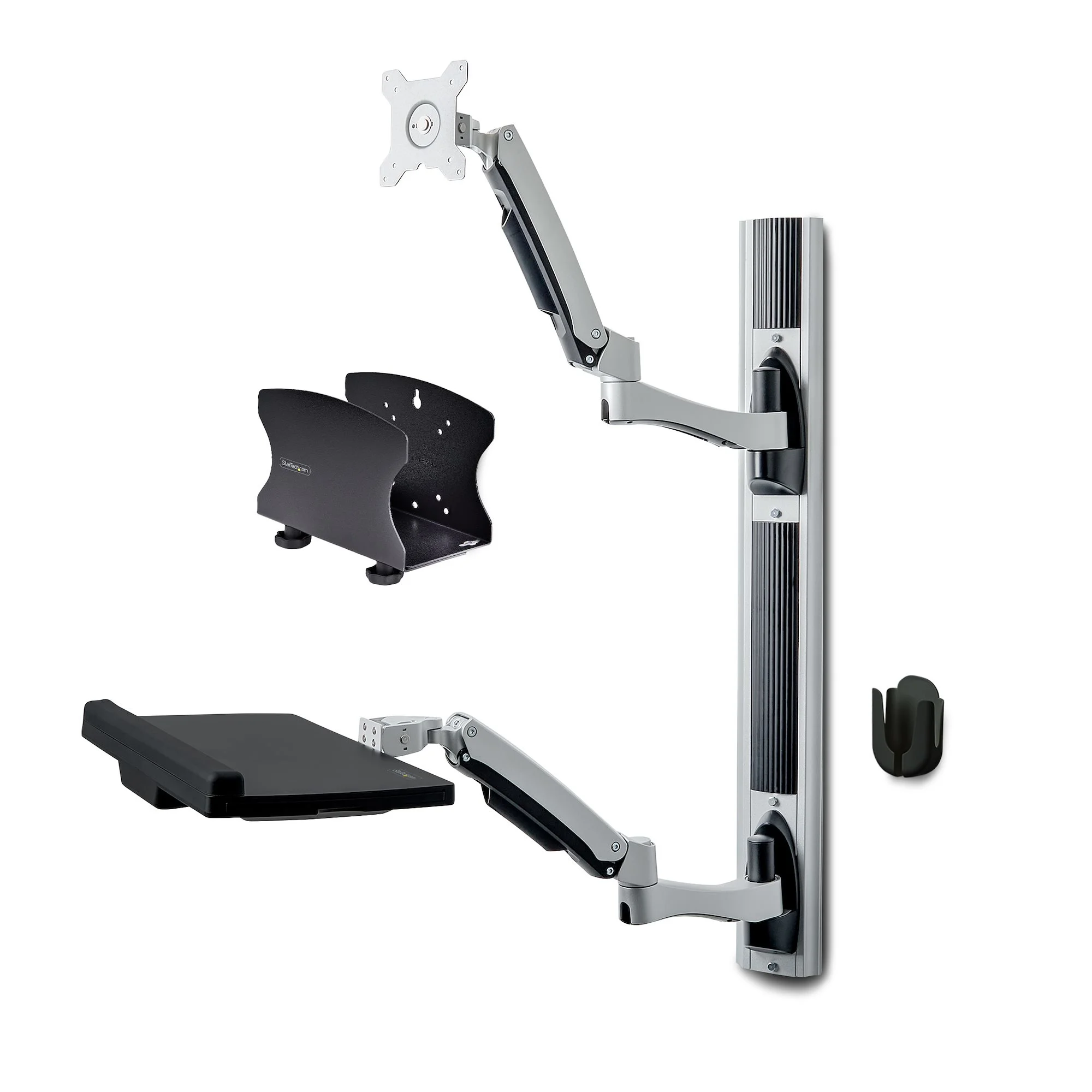 StarTech.com Workstation Wandhalterung, VESA-Halterung für 32" Monitor (10kg), Schwenkbare Monitorhalterung mit Tastaturarm