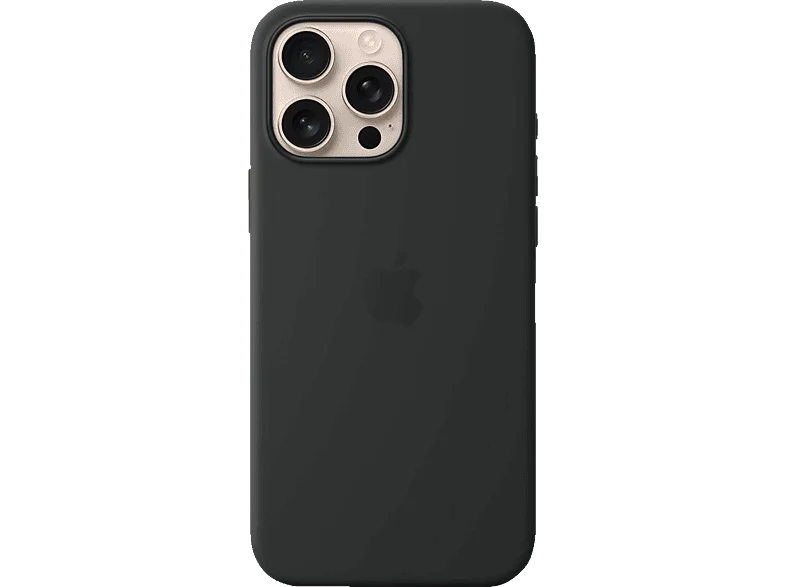 APPLE Silikon Case mit MagSafe, Backcover, Apple, iPhone 16 Pro Max, Schwarz