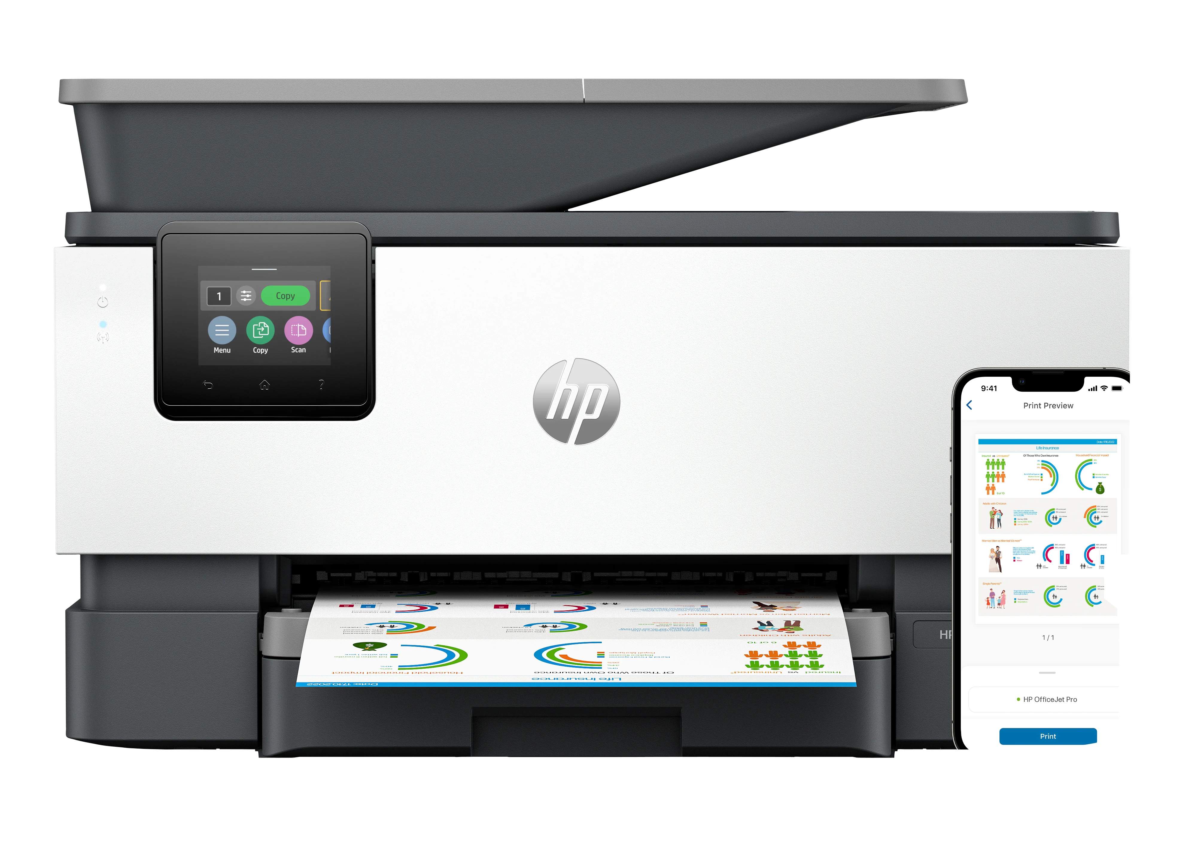 HP OfficeJet Pro 9120E Wireless All-in-One Farbe Drucker, Instant Ink; Beidseitiger Druck