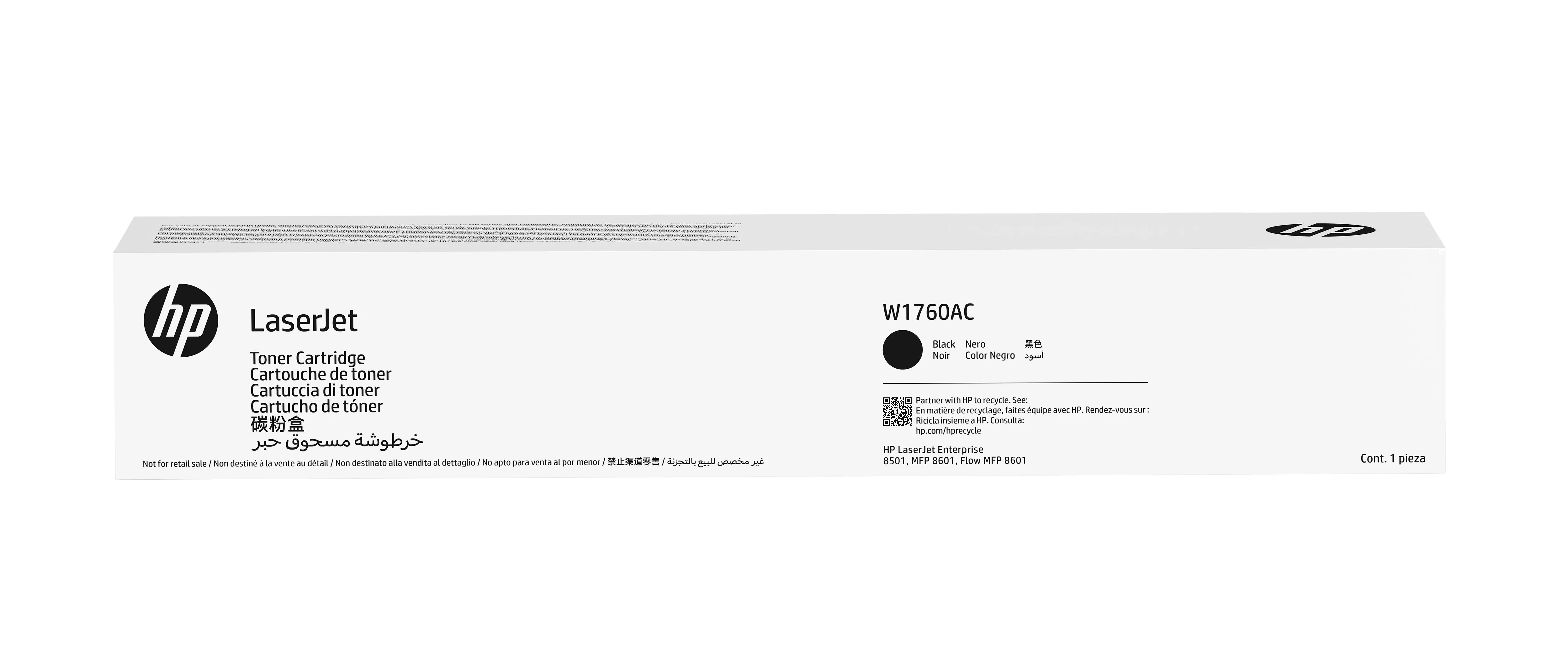 HP W1760AC Schwarz Original LaserJet Tonerkartusche, für Vertragsdruck