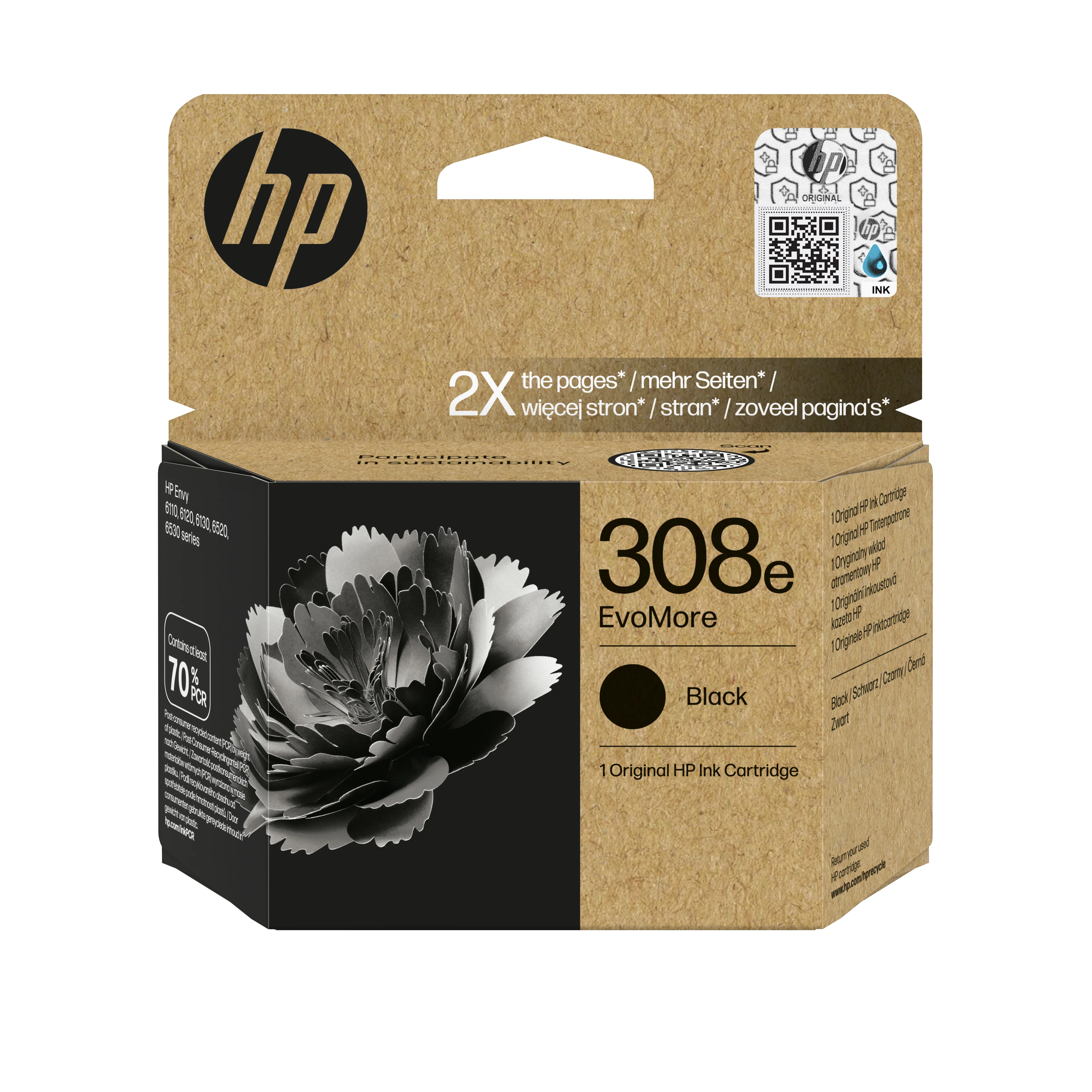 HP 308e EvoMore Schwarz Original Druckerpatrone