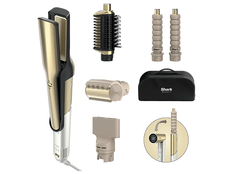 SHARK HD6051SEU Glam Multistyler für glatte Haare, Wellen und Locken, Haarstyler