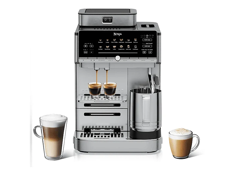 NINJA AE1052EU AutoBarista Pro automatische Espressomaschine, Kaffeevollautomat Schwarz/Silber