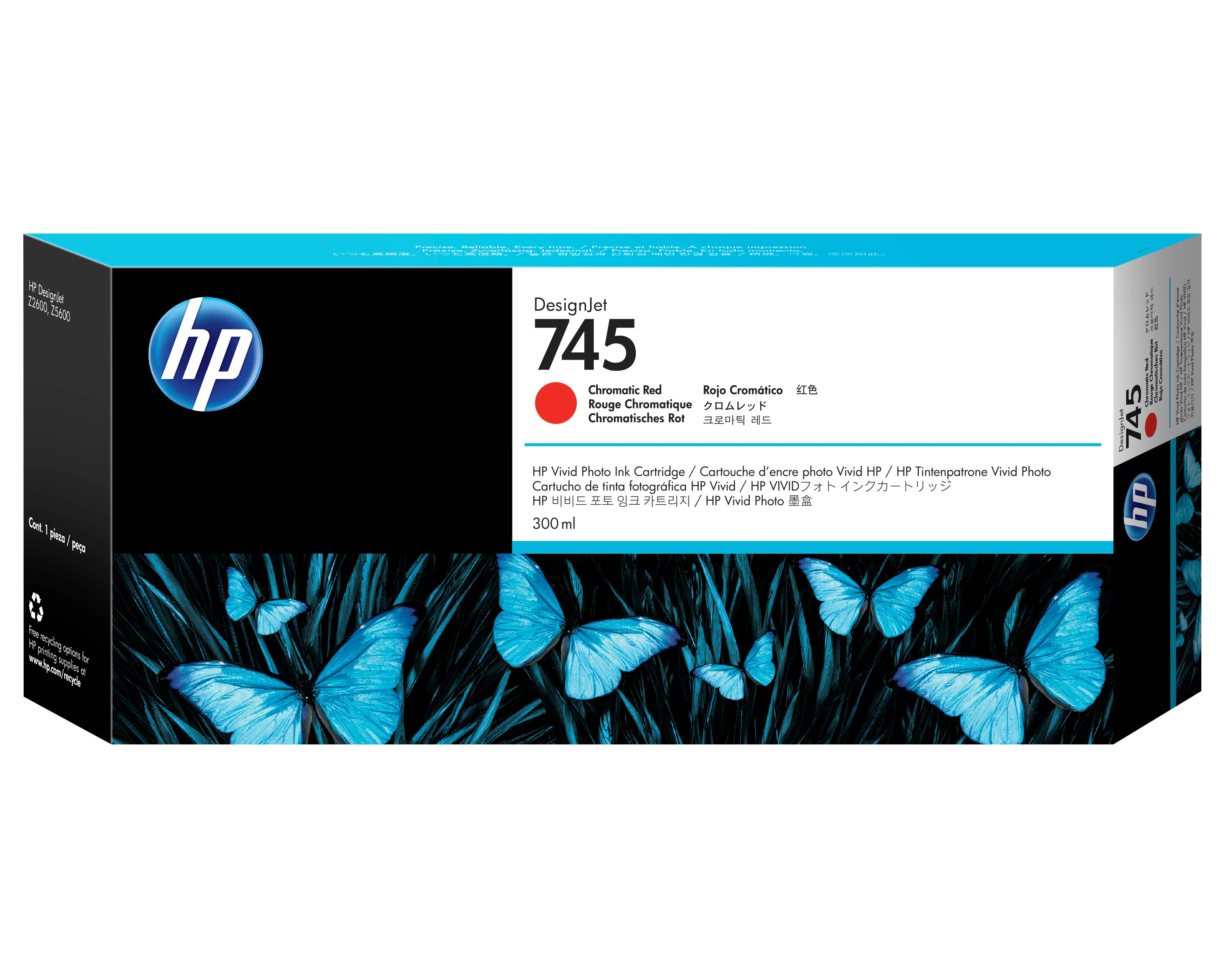 HP 745 DesignJet Druckerpatrone Chromatisches Rot, 300 ml