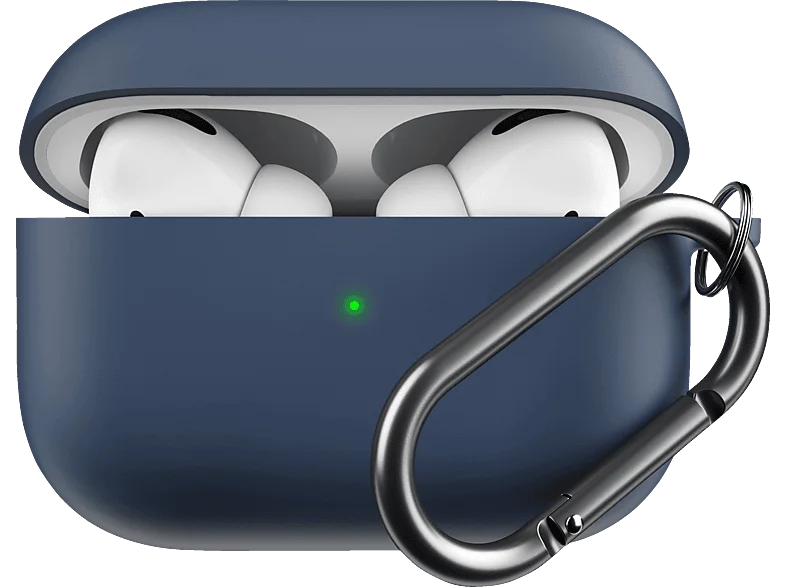 KEYBUDZ Hülle mit Schlüsselanhänger, Case kompatibel AirPods 3 Schutzcase, Blau