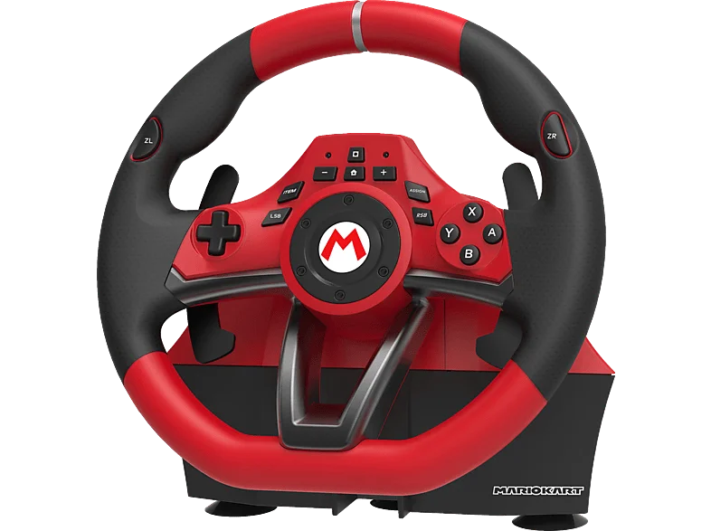 HORI Mario Kart Racing Wheel Lenkrad Pro DELUXE, und Pedale, Schwarz/Rot