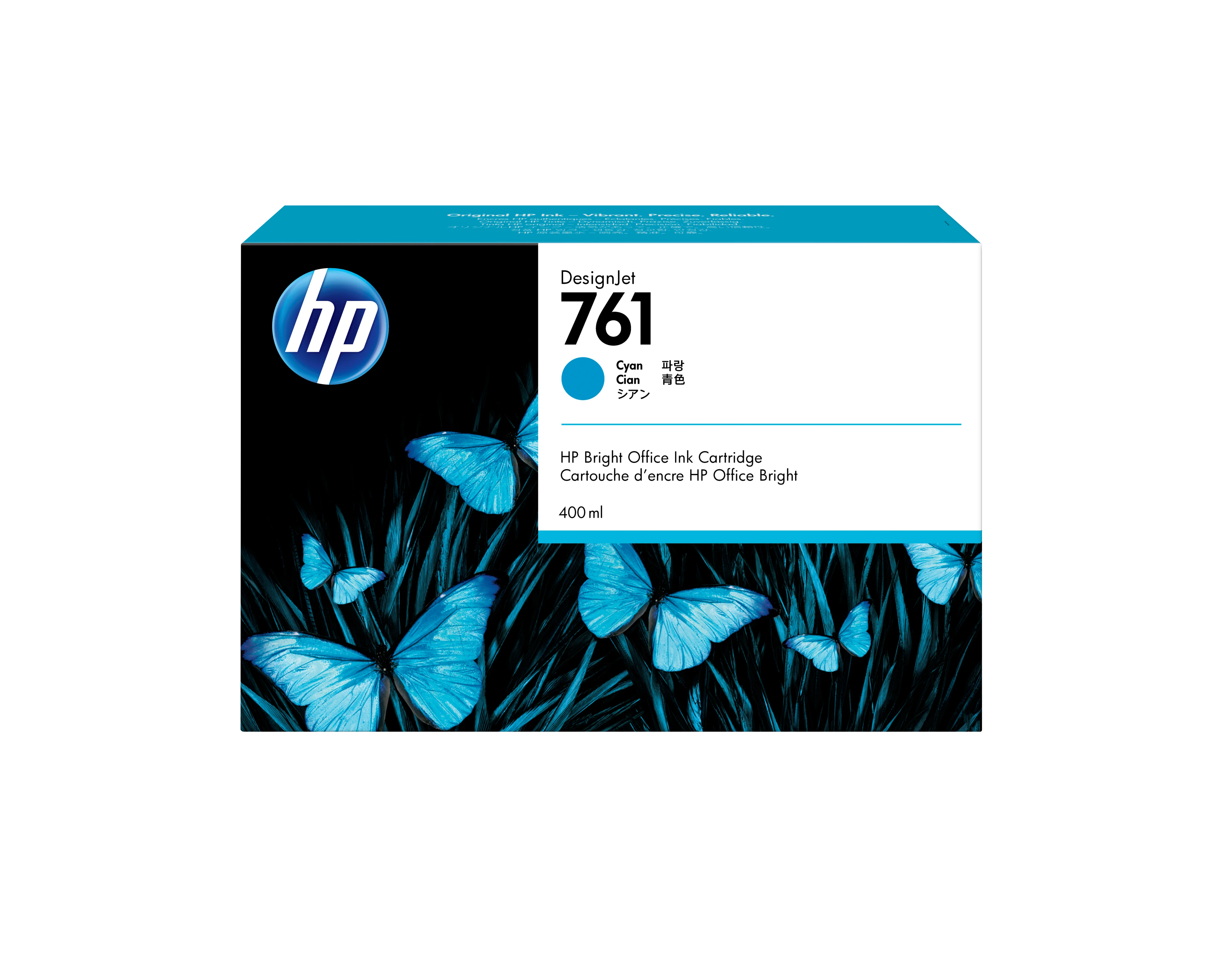 HP 761 Cyan DesignJet Druckerpatrone, 400 ml