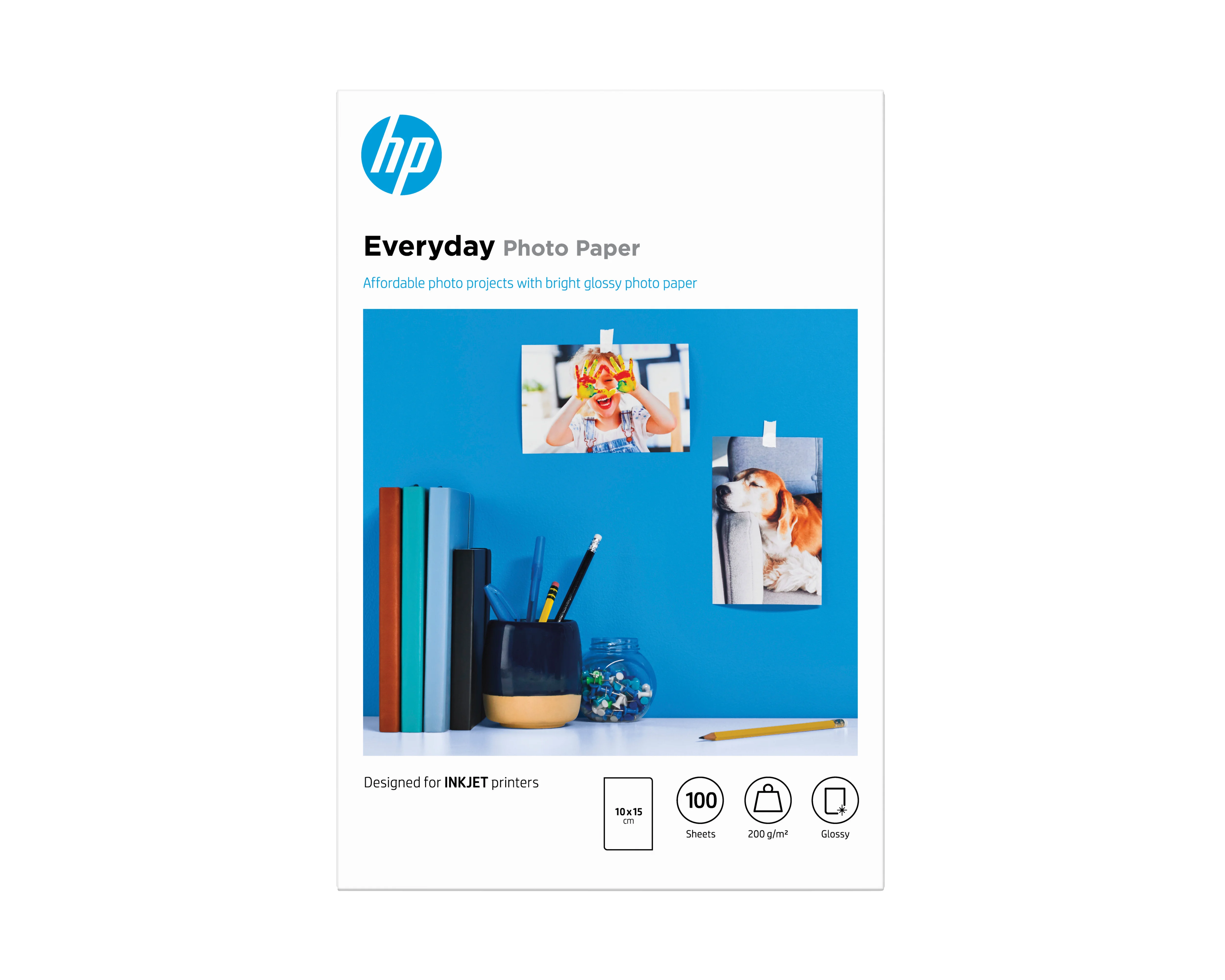 HP Normales Fotopapier, glänzend, 200 g/m2, 10 x 15 cm (101 x 152 mm), 100 Blatt