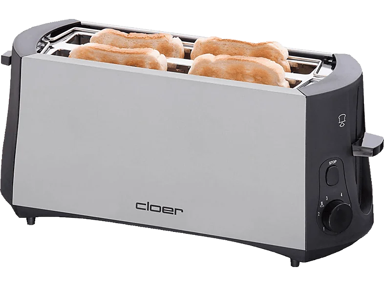 CLOER 3710 Toaster Silber/Schwarz (1380 Watt, Schlitze: 2)