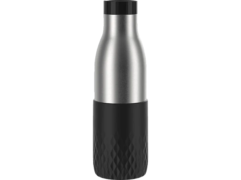 EMSA N31105 Bludrop Sleeve Trinkflasche Edelstahl/Schwarz