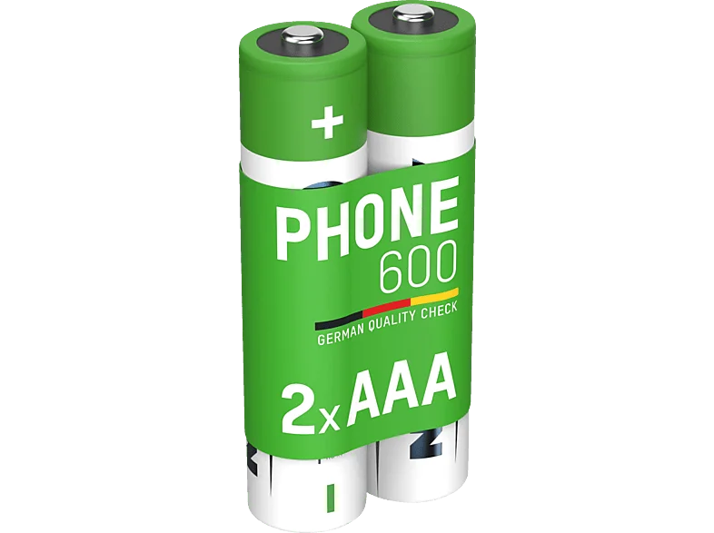 ANSMANN 2er Set NiMH Akku, Nickel-Metallhydrid, 1.2 Volt, 600 mAh