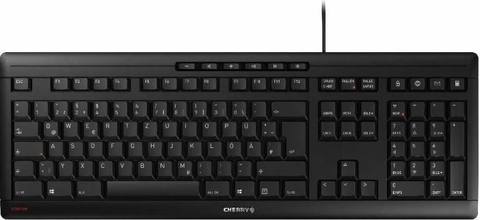 CHERRY STREAM KEYBOARD Tastatur Büro USB QWERTZ Tschechisch, Slowakisch Schwarz
