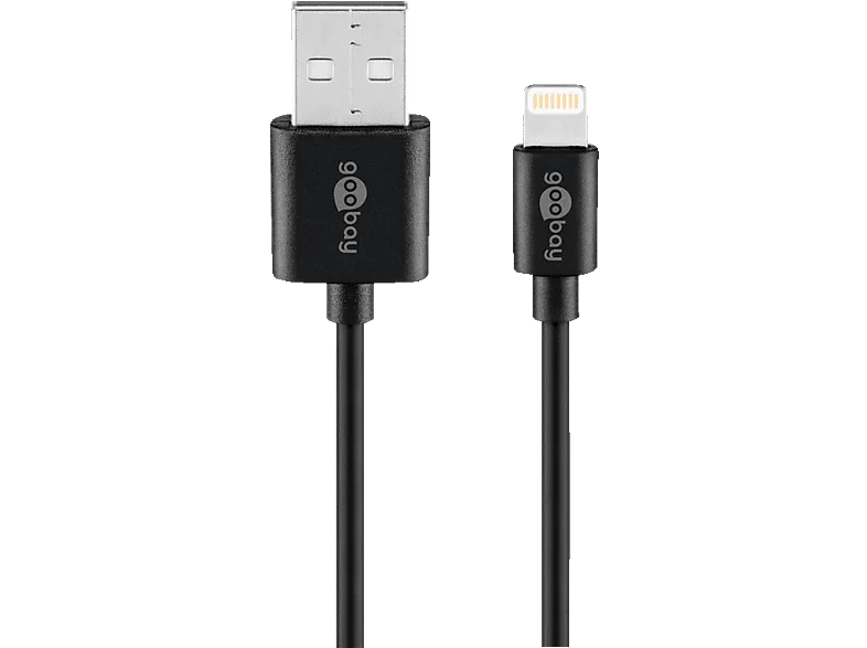 GOOBAY Lightning USB Lade- und Synchronisationskabel, 0.5 m, Apple, Schwarz