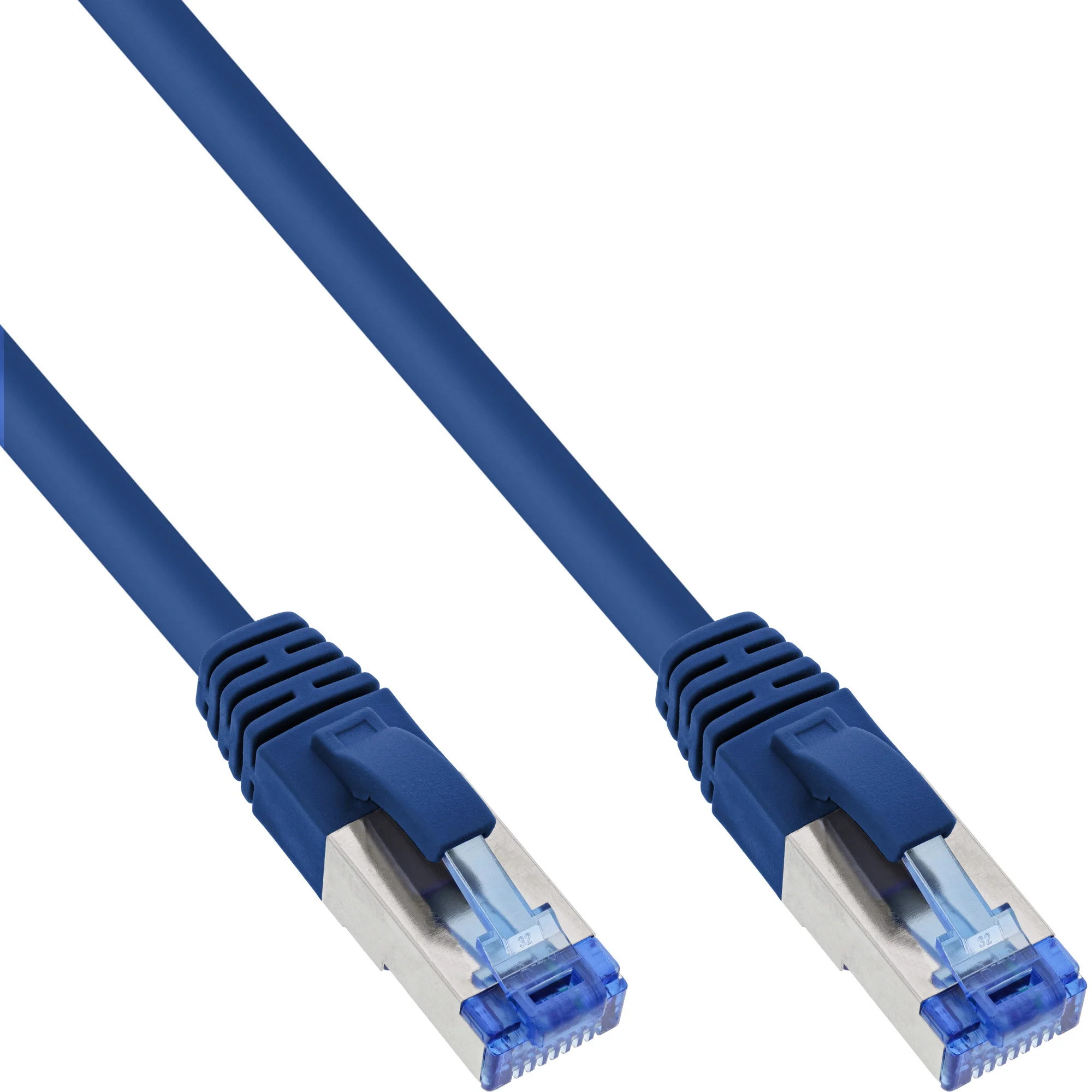 InLine Patchkabel, S/FTP (PiMf), Cat.6A, halogenfrei, blau, 3m