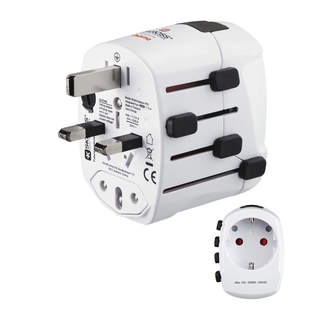 Hama World Travel Pro Netzstecker-Adapter Universal Weiß