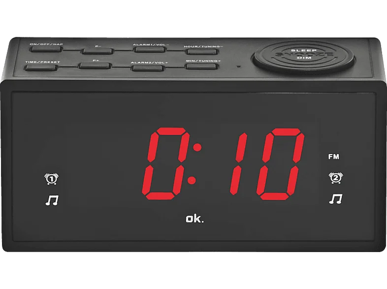 OK. OCR 310 Radio-Wecker, FM, Schwarz