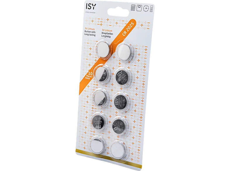 ISY IBA-3025 CR 2025 Lithium Knopfzelle, 3 Volt 10 Stück