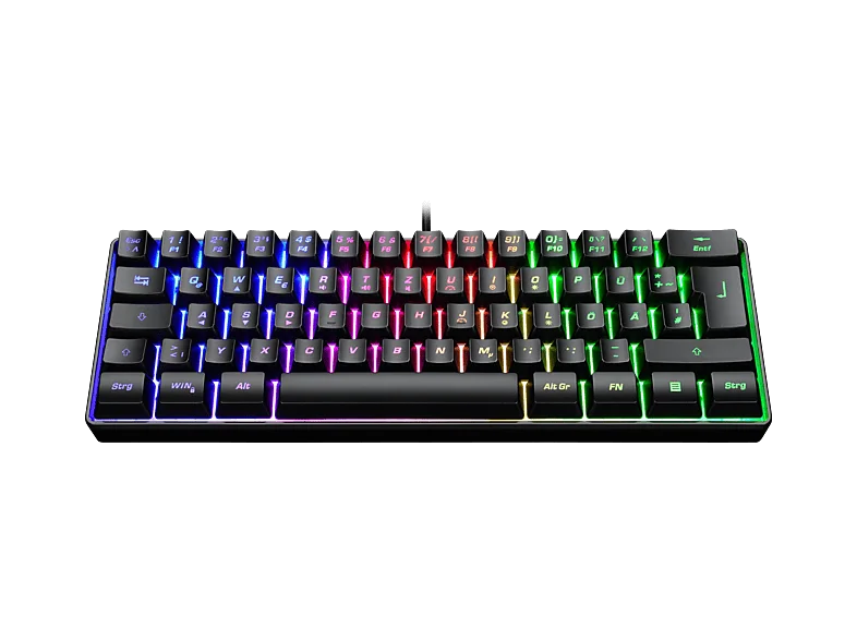ISY IGK-3500, Mini Gaming Tastatur, Rubberdome, Sonstiges, Kabelgebunden, Schwarz
