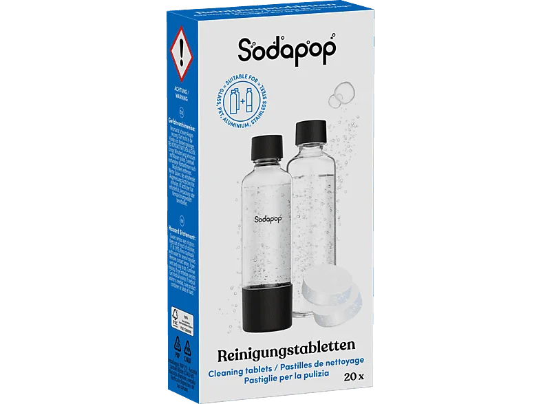 SODAPOP 10031624 - 20 Stück Reinigungstabletten für Trink. und Sprudlerflaschen
