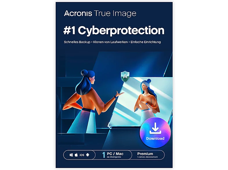 Acronis True Image Premium Abonnement 1 Computer + TB Cloud-Speicher - Jahr