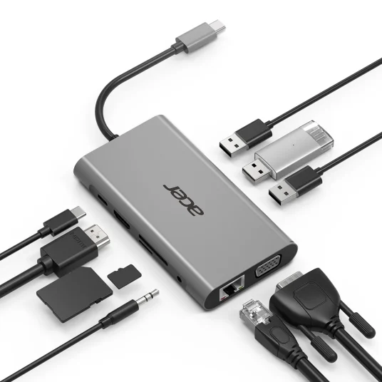 Acer HP.DSCAB.002 laptop-dockingstation & portreplikator USB 3.2 Gen 1 (3.1 Gen 1) Type-C Silber