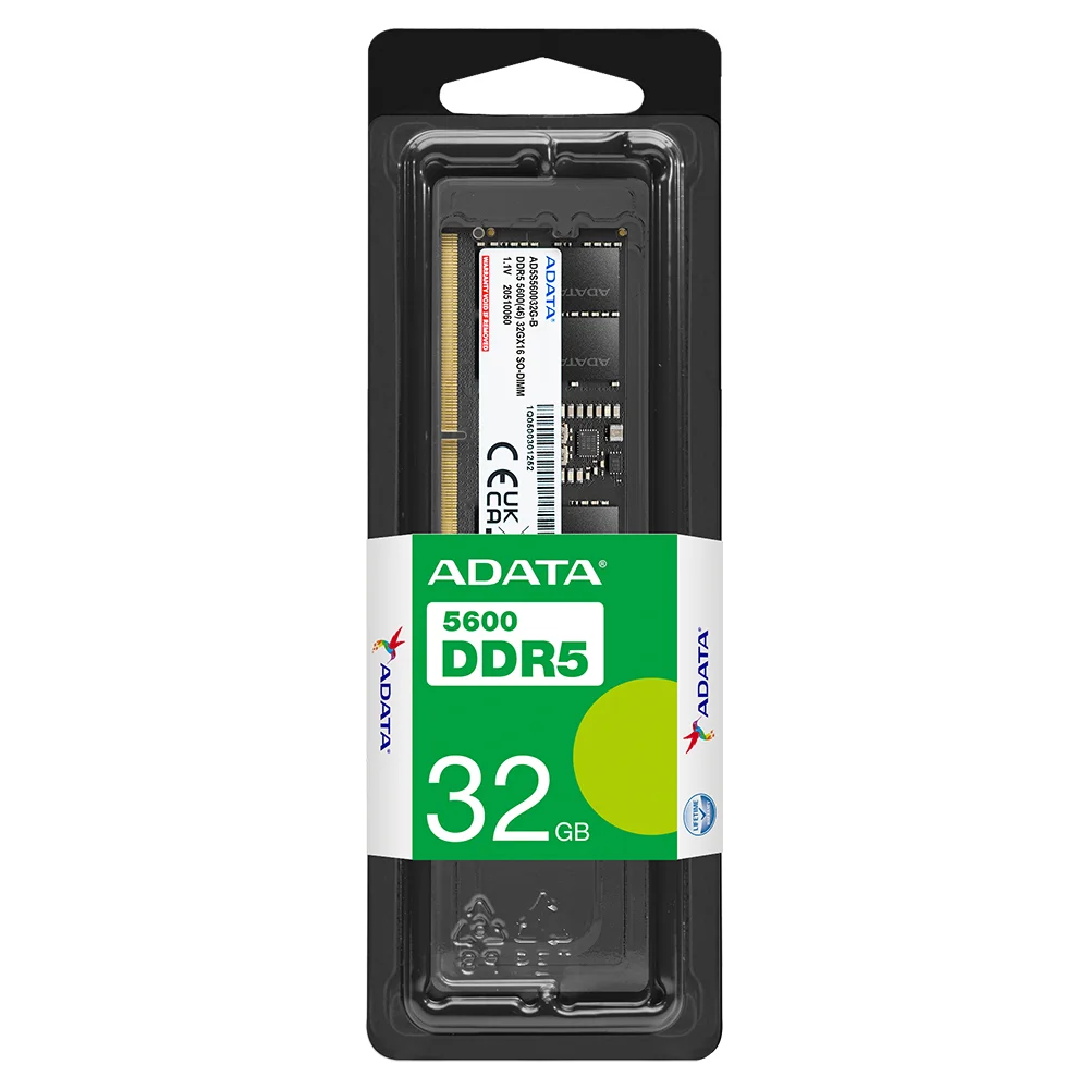 ADATA AD5S560032G-S Speichermodul 32 GB 1 x 32 GB DDR5 262-pin SO-DIMM ECC