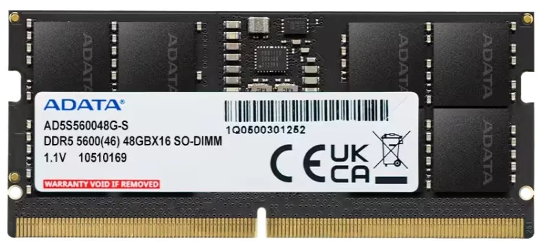 ADATA AD5S560048G-S Speichermodul 48 GB 1 x 48 GB DDR5 5600 MT/s 262-pin SO-DIMM