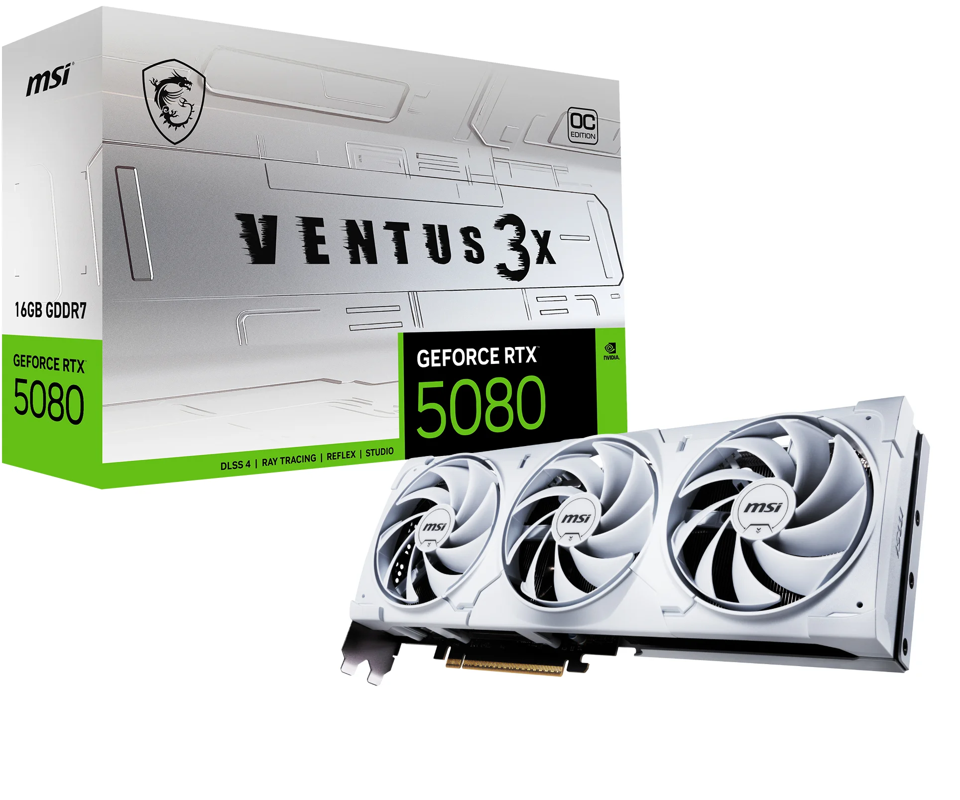 MSI VENTUS GEFORCE RTX 5080 16G 3X OC WHITE Grafikkarte NVIDIA 16 GB GDDR7