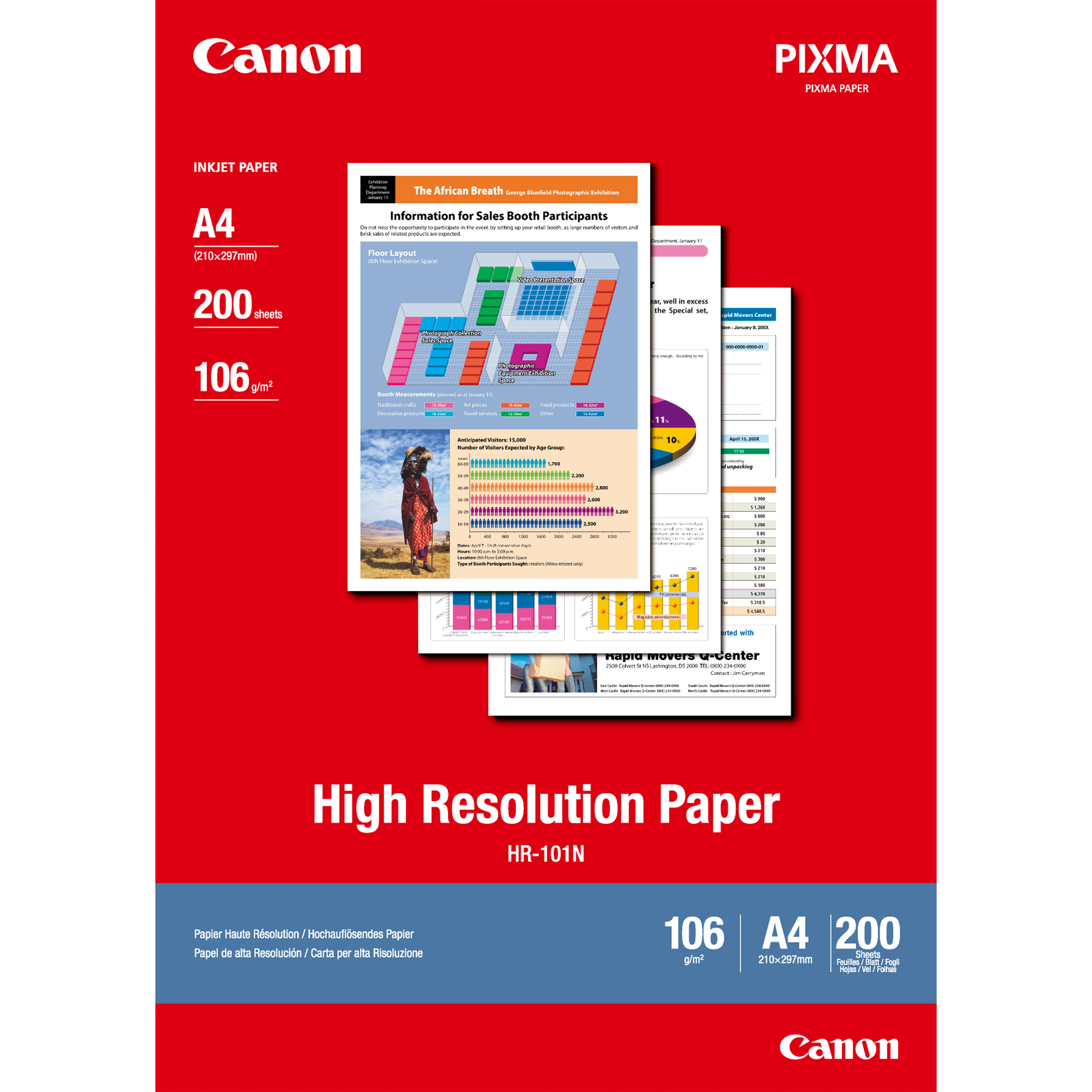 Canon HR-101N Hochauflösendes Papier A4, 200 Blatt
