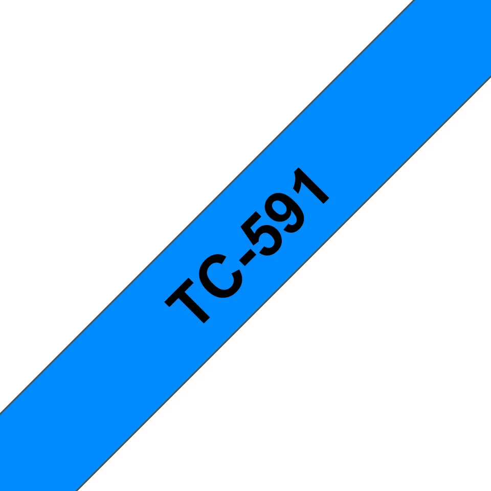 Brother TC-591 Etiketten erstellendes Band Scwarz auf blau