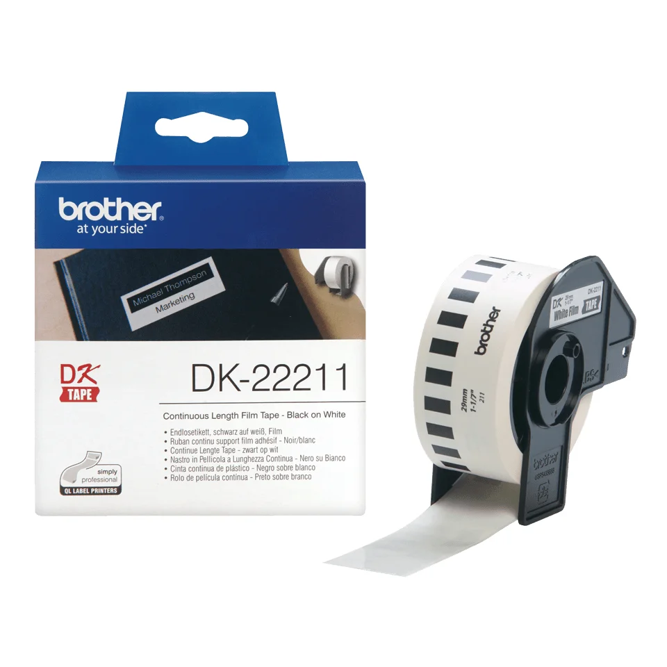 Brother DK-22211 Etiketten erstellendes Band Schwarz auf weiss