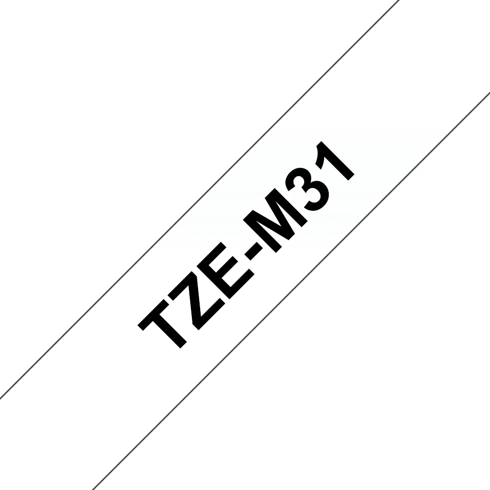 Brother TZE-M31 Etiketten erstellendes Band Schwarz auf transparent