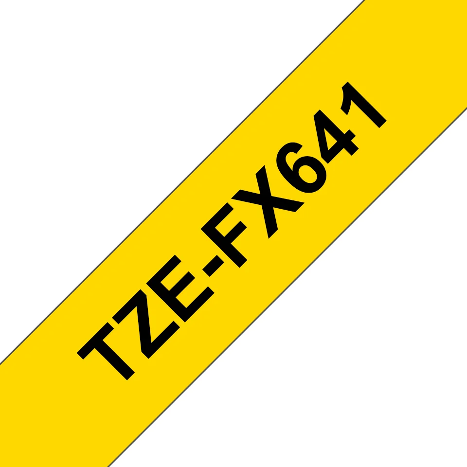 Brother TZE-FX641 Etiketten erstellendes Band Schwarz auf gelb TZ