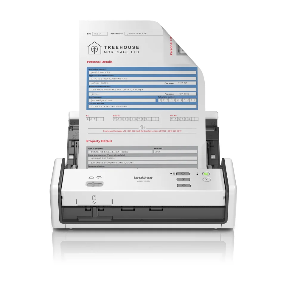 Brother ADS-1300 Scanner ADF-Scanner 600 x 600 DPI A4 Weiß