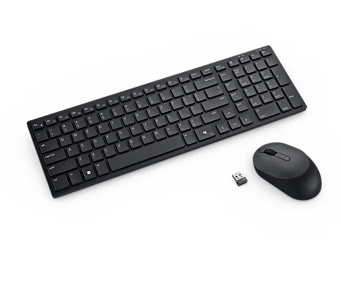 DELL Pro kompakte und leise Tastatur und Maus – KM555 - US international (QWERTY)