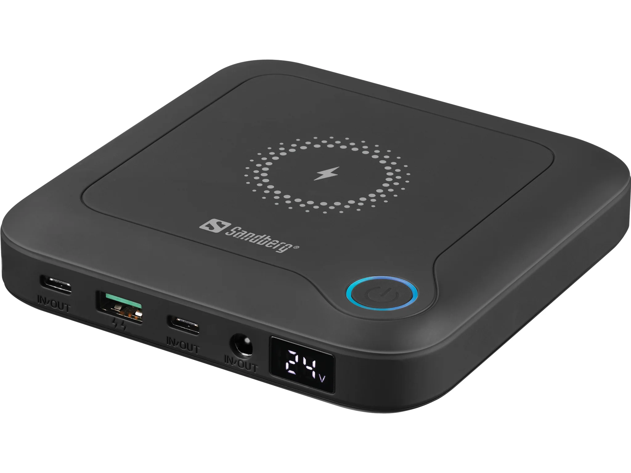 Sandberg 421-46 Powerbank Lithium-Ion (Li-Ion) 25000 mAh Kabelloses Aufladen Schwarz