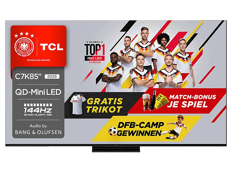 TCL 85C7K QD-Mini-LED Google TV (Flat, 85 Zoll / 216 cm, HDR 4K, SMART TV)