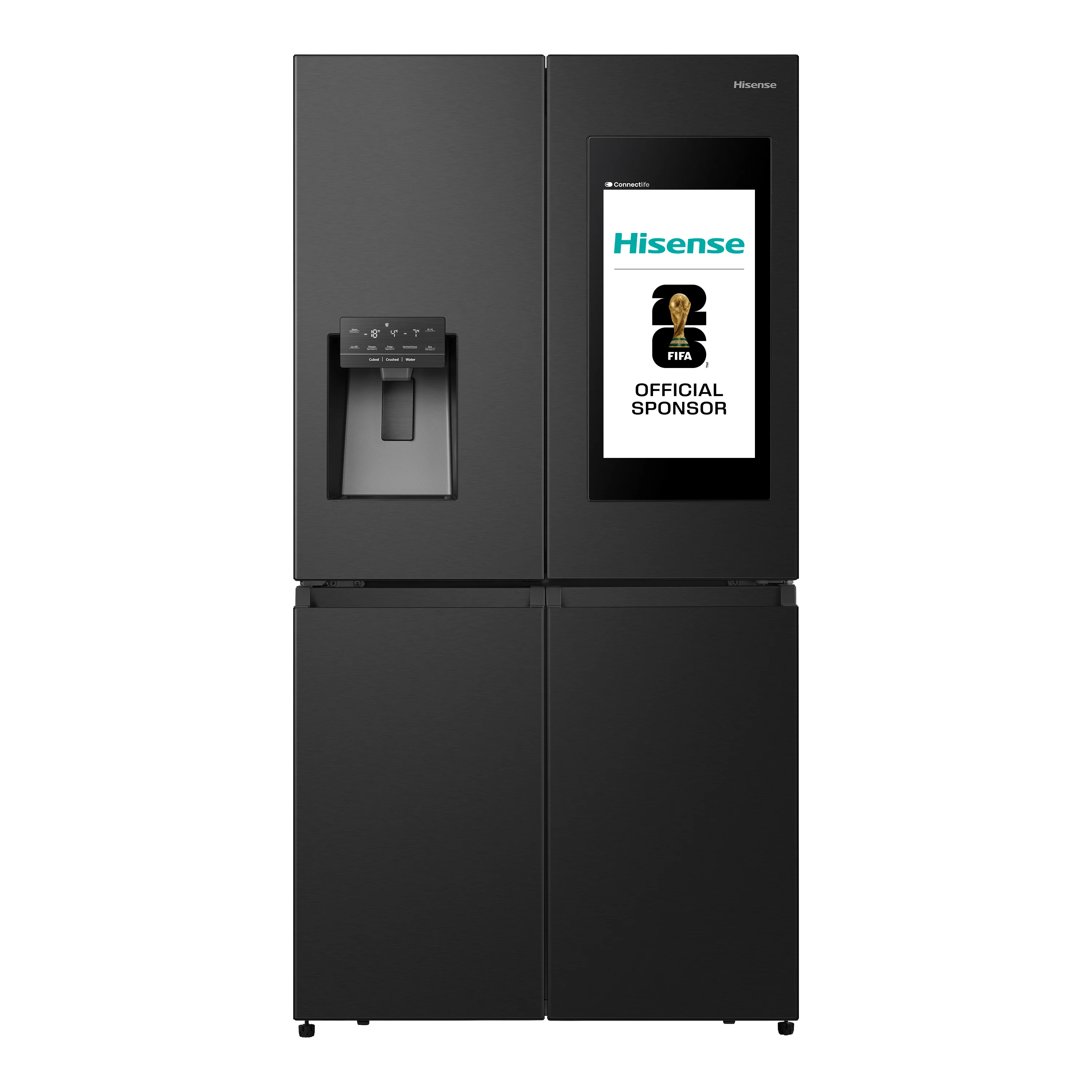 Hisense Hi9 Freistehend Flügeltürkühlschrank, Schwarz, 577 l
