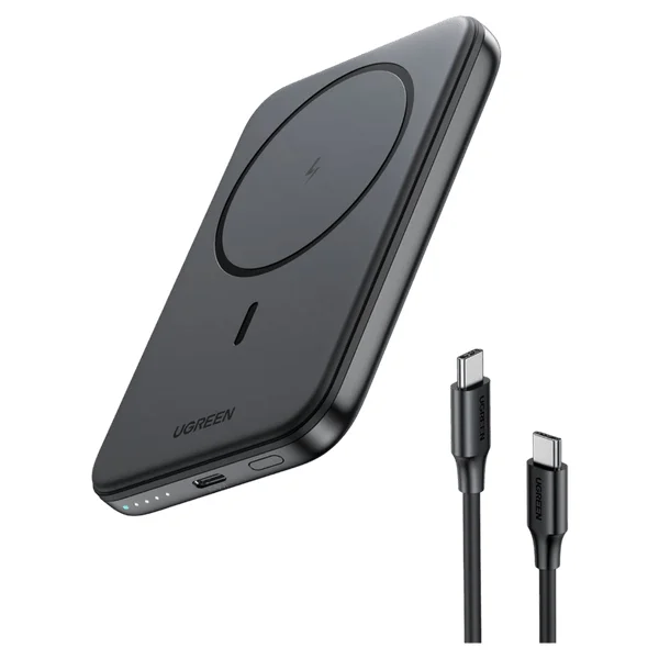Ugreen 25207 Powerbank 5000 mAh Kabelloses Aufladen Schwarz