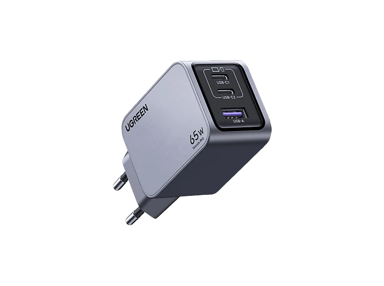 UGREEN Nexode Pro 65W 3-Port GaN Wall Charger Universal, Gray