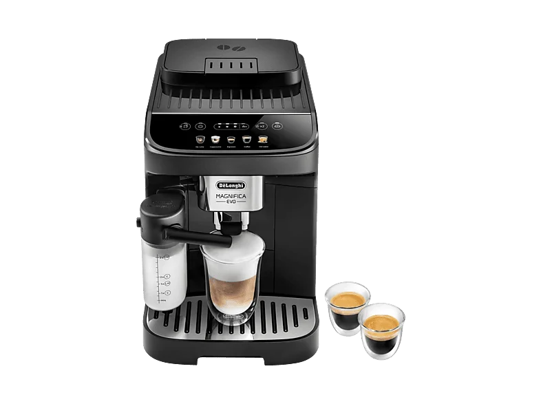 DELONGHI Magnifica Evo ECAM290.61.B - 4 Kaffeespezialitäten, 5 Direktwahltasten, cremiger Milchschaum, einfache Bedienung, Kaffeevollautomat Schwarz