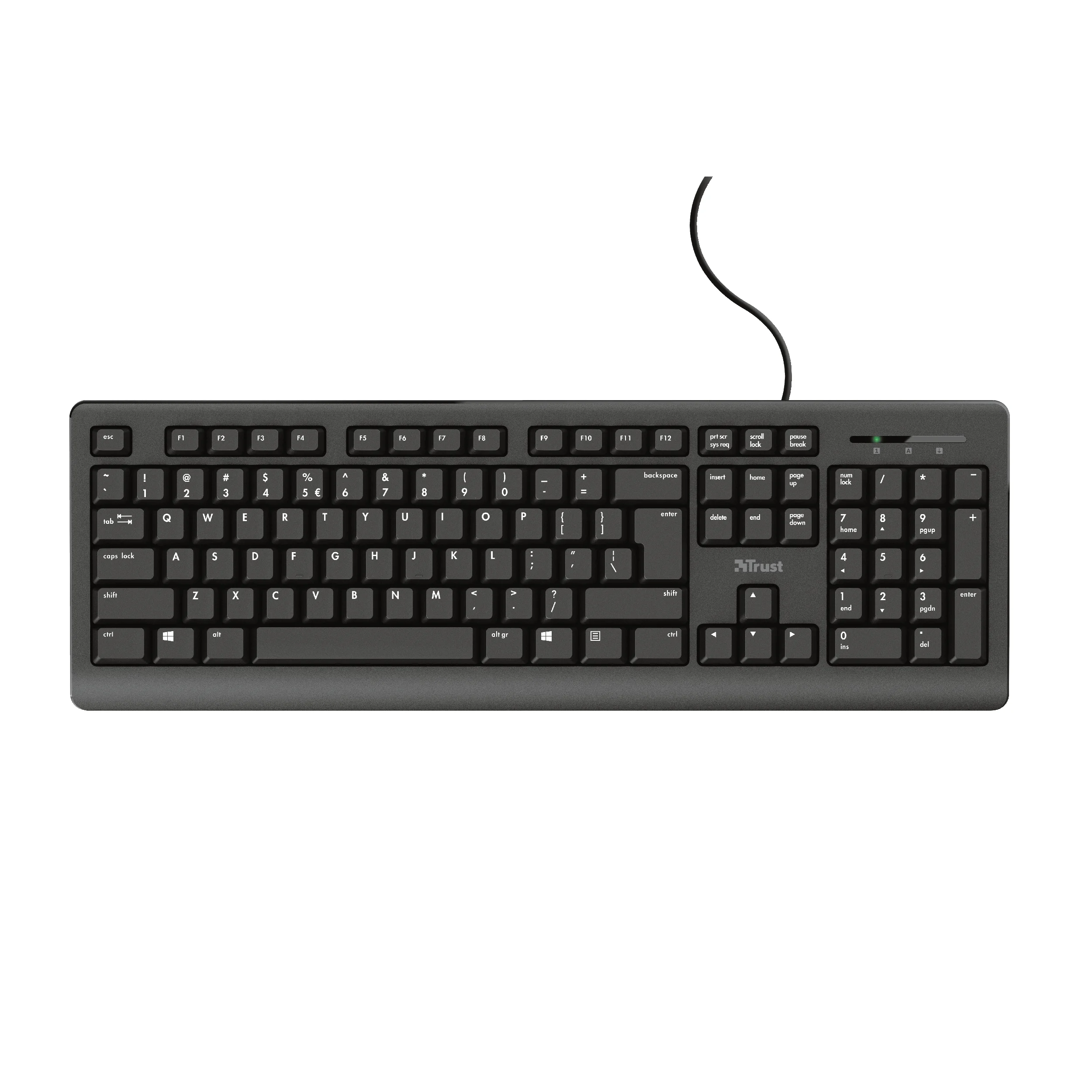 Trust TK-150 Tastatur Büro USB QWERTZ Deutsch Schwarz