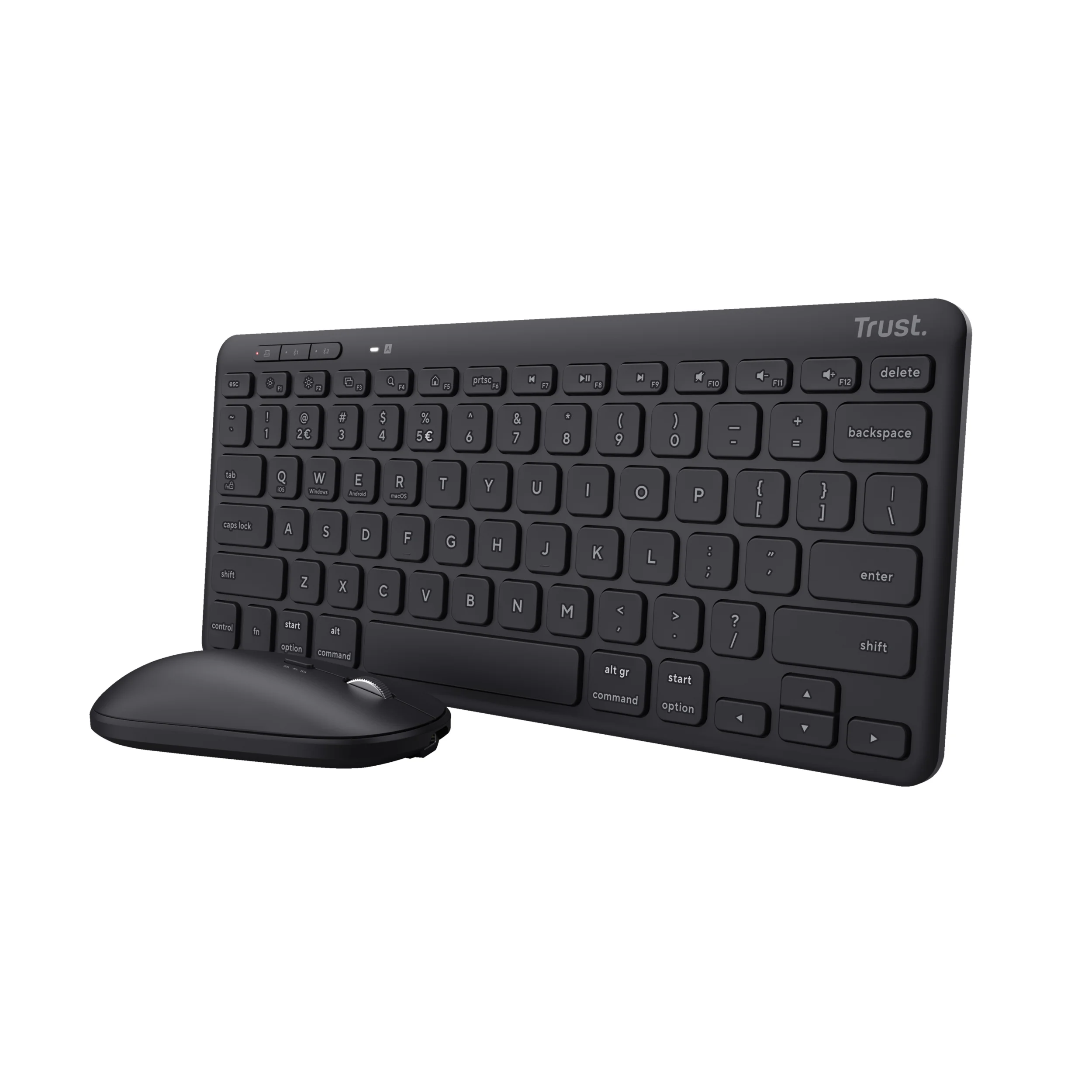 Trust Lyra Tastatur Maus enthalten Büro RF Wireless + Bluetooth QWERTZ Deutsch Schwarz