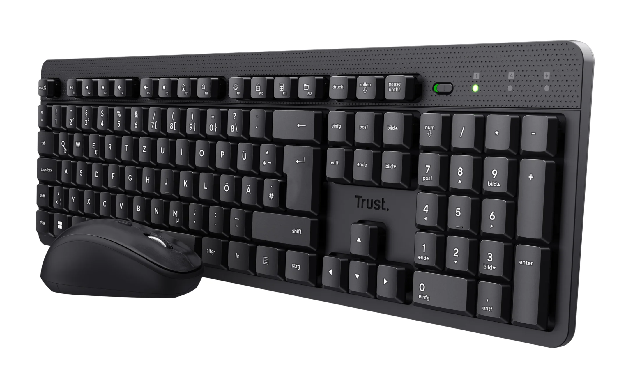 Trust TKM-360 Tastatur Maus enthalten Büro RF Wireless QWERTZ Deutsch Schwarz