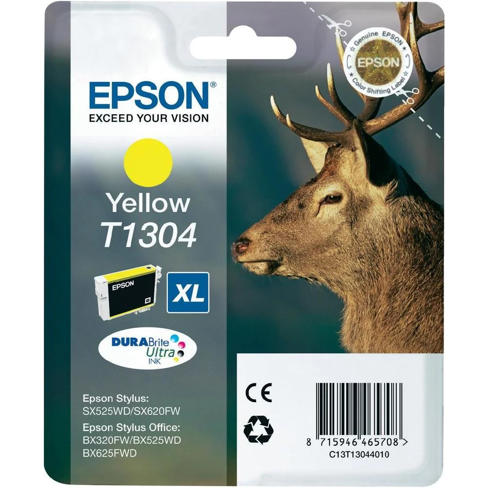 Epson Stag Singlepack Yellow T1304 DURABrite Ultra Ink