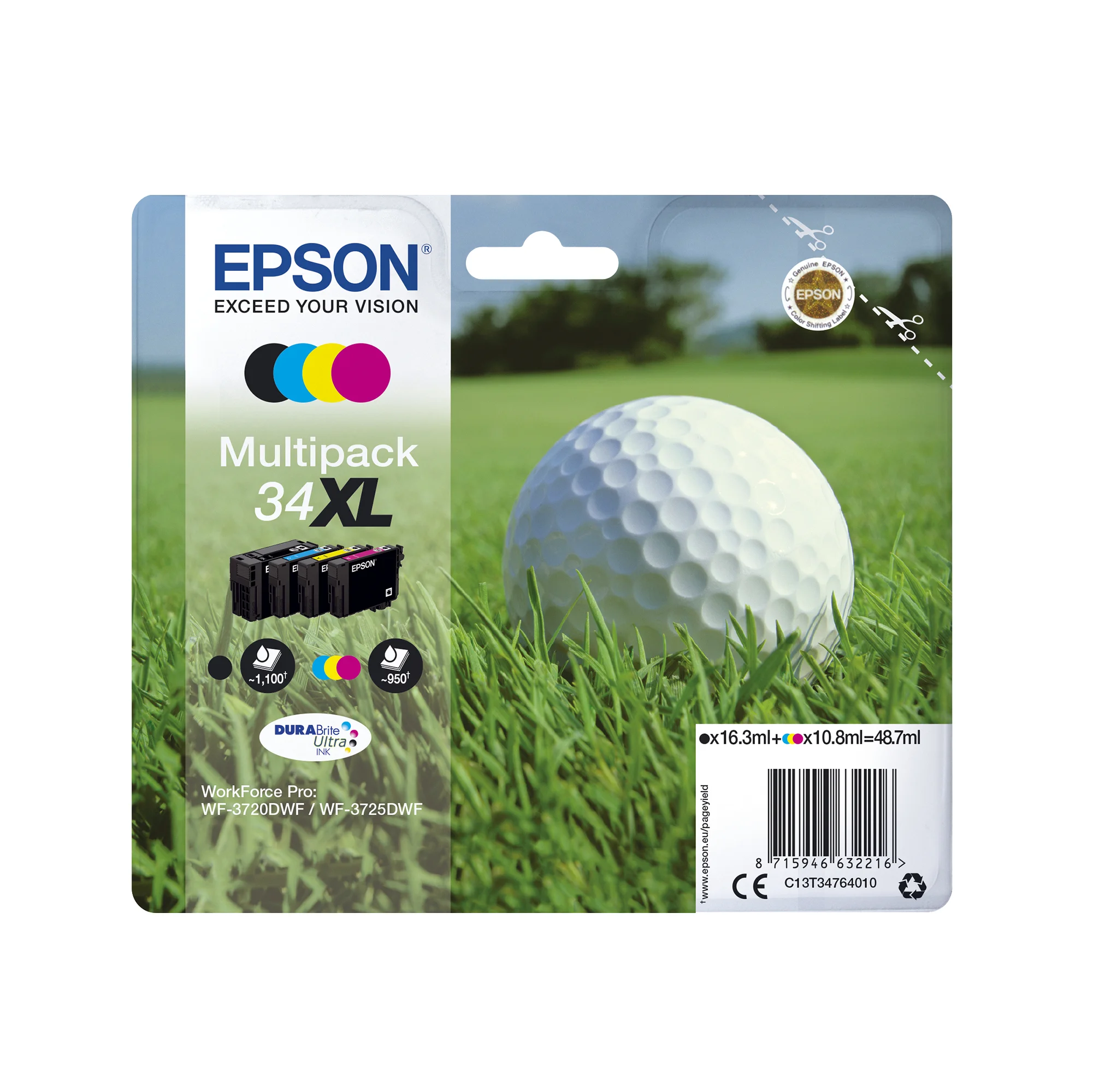 Epson Golf ball 34XL Golfball DURABrite Ultra Single Yellow Tinte