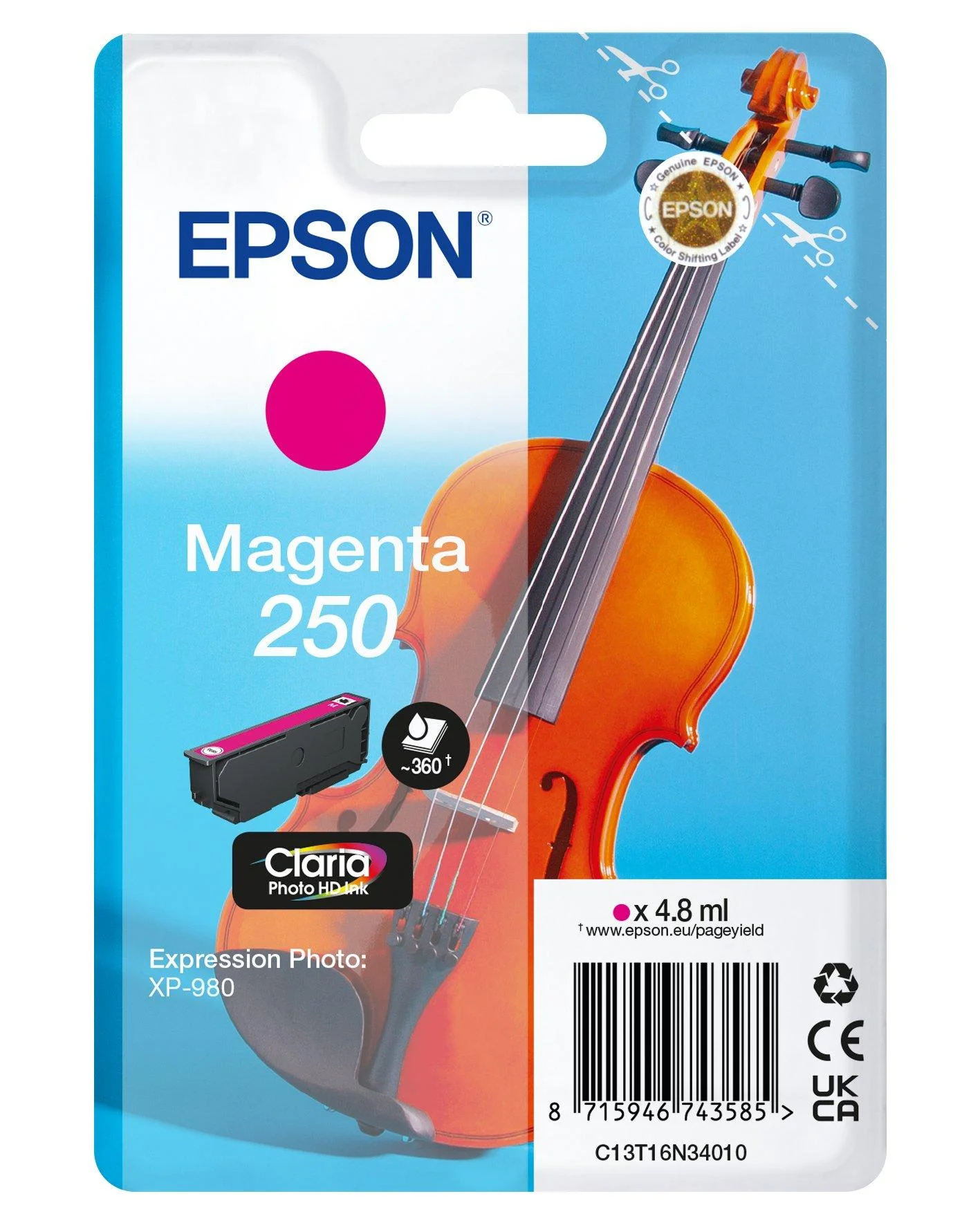 Epson 250 Violin Claria Photo HD Druckerpatrone 1 Stück(e) Original Magenta