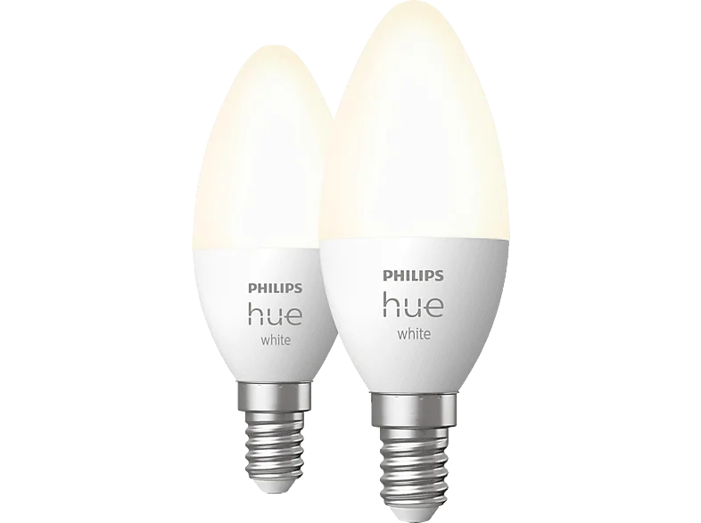 PHILIPS Hue White E14 Doppelpack LED Lampe Warmweiß
