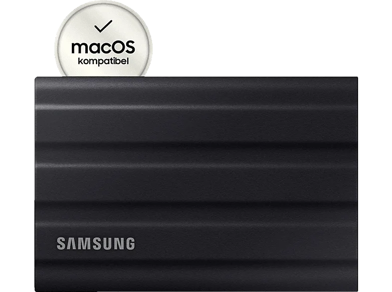 SAMSUNG Portable SSD T7 Shield PC/Mac Festplatte, 2 TB SSD, extern, Schwarz